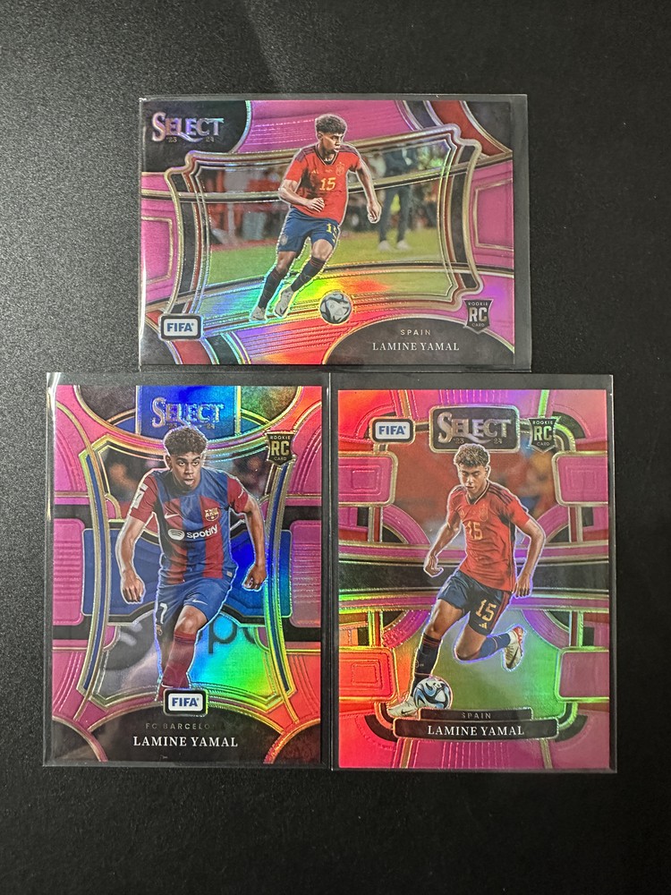 Lamine Yamal 2023-24Panini Select FIFA Pink Prizm FL+Mezzanine RC Pink /75 lots3