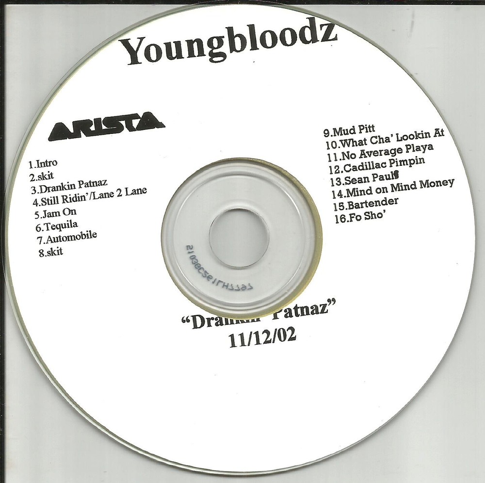 Jim Crow YOUNGBLOODZ Drankin Patnaz w/ UNRELEASE & DIFFERENT TRX ADVNCE PROMO CD
