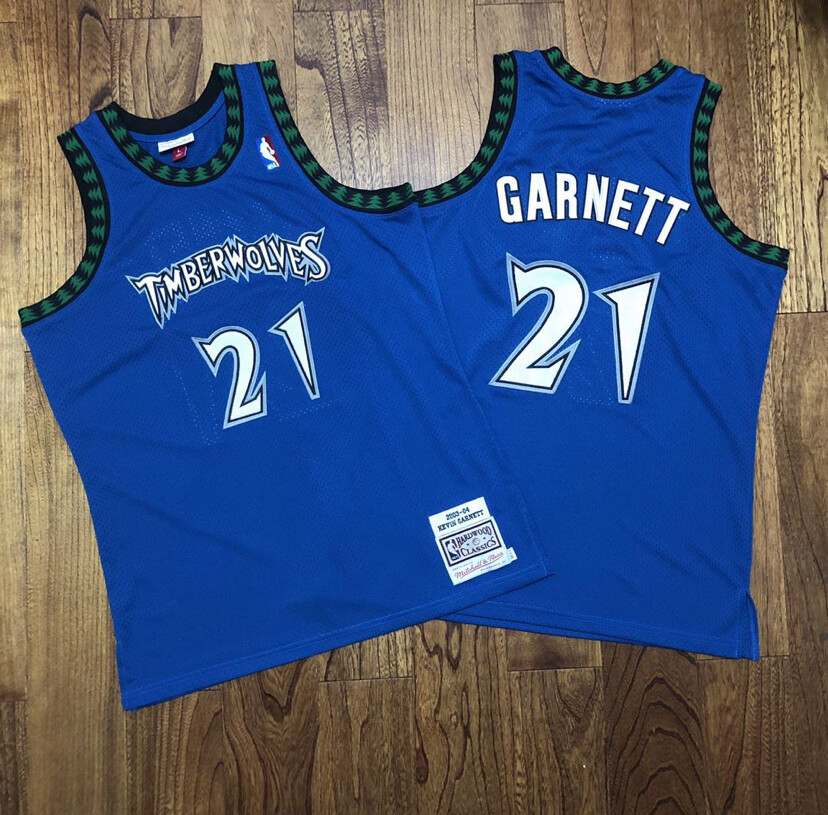 Minnesota Timberwolves Kevin Garnet blue regular season basketball retro jersey