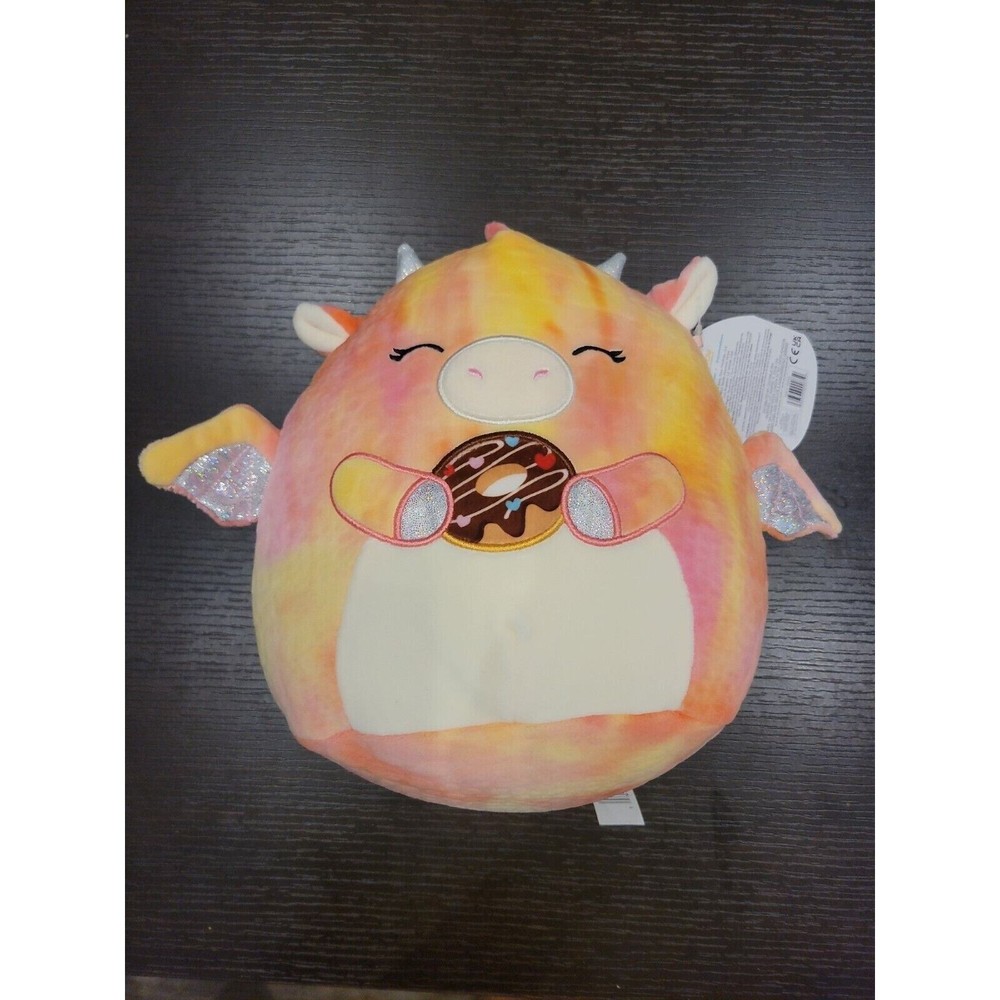 Squishmallow CELESTINA The Tie Dye Dragon with Donut Valentine's Day 2023 NEW 8