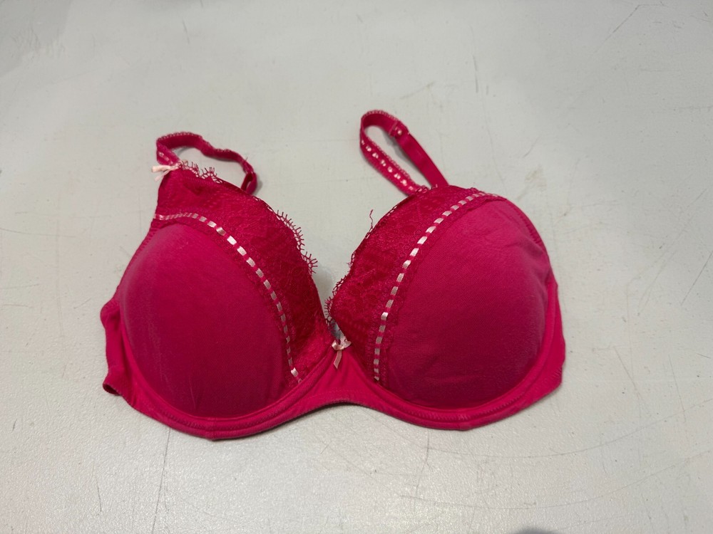 Lepel Bra Underwired Padded Cotton Blend Lace Detail Bra Size 34D Pink