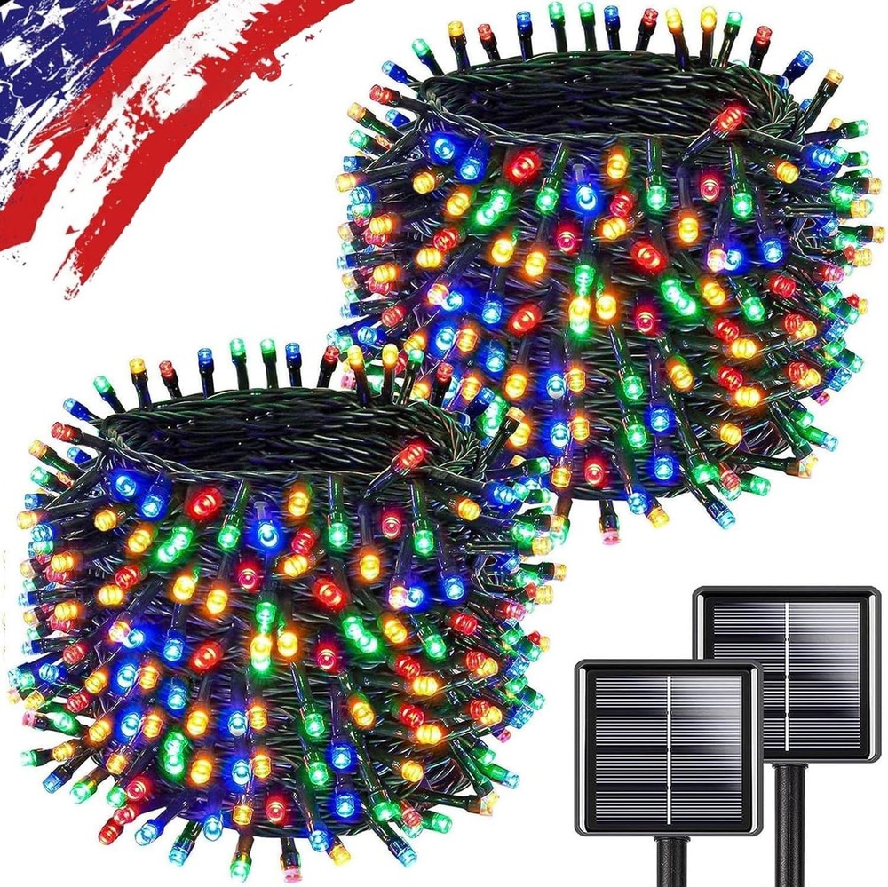 Multicolor Solar Christmas Lights 2Pack Total 180FT 2PK-500LED,