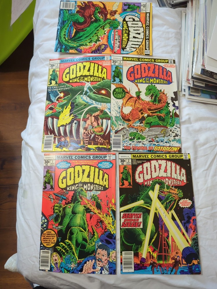 Vintage 1977 Marvel GODZILLA King of Monsters Comics 1-5 NM Condition  