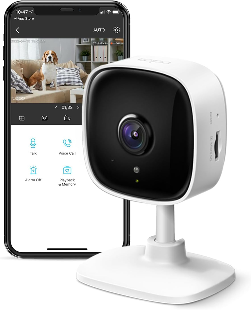 Tapo 1080P Indoor Security Camera for Baby Monitor, Dog Camera W/Motion Detectio