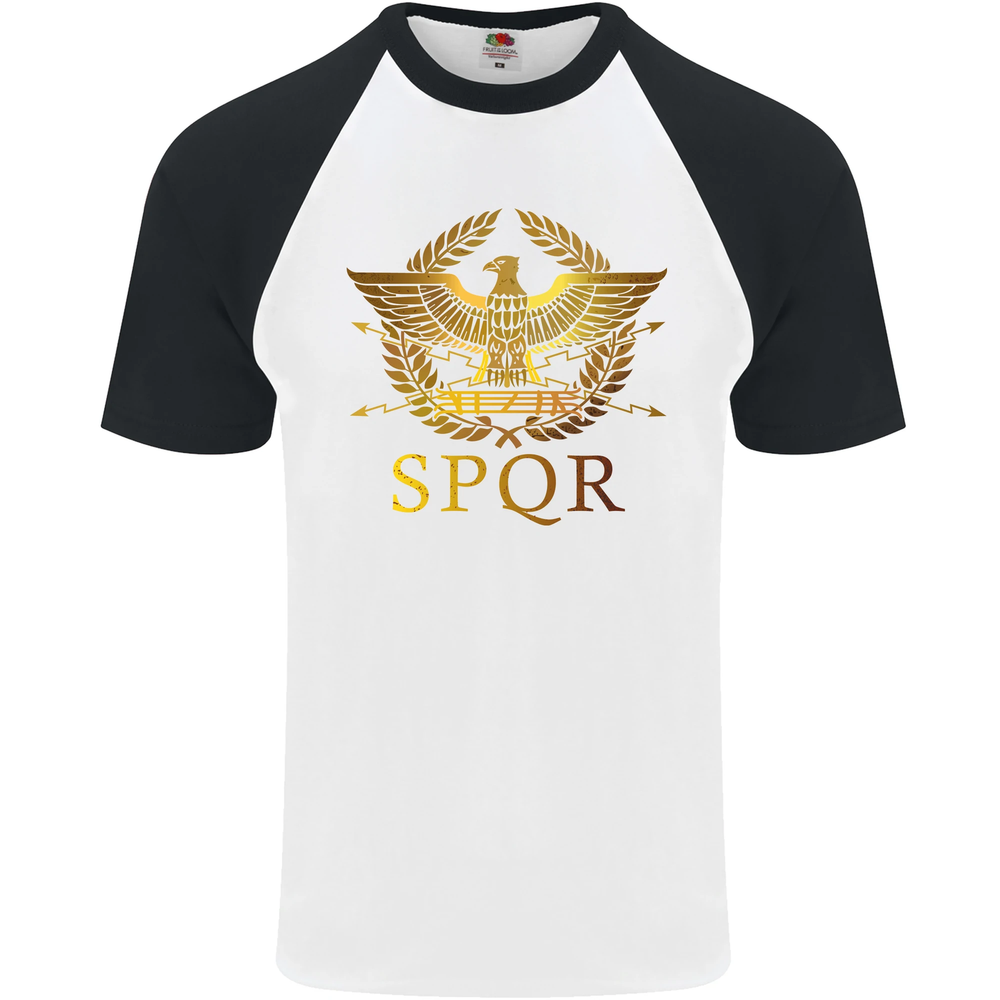 Gym Training Top Weightlifting SPQR Roman Mens S/S Baseball T-Shirt