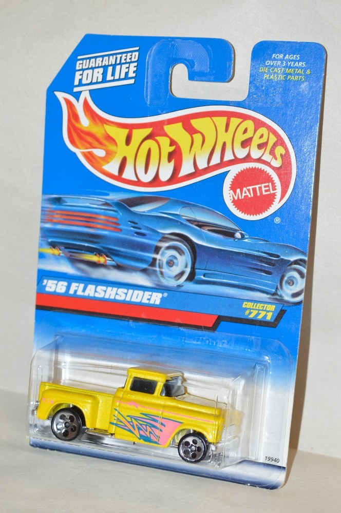 1:64 diecast Hot Wheels 1956 Flashsider pickup truck Collector #771 YELLOW
