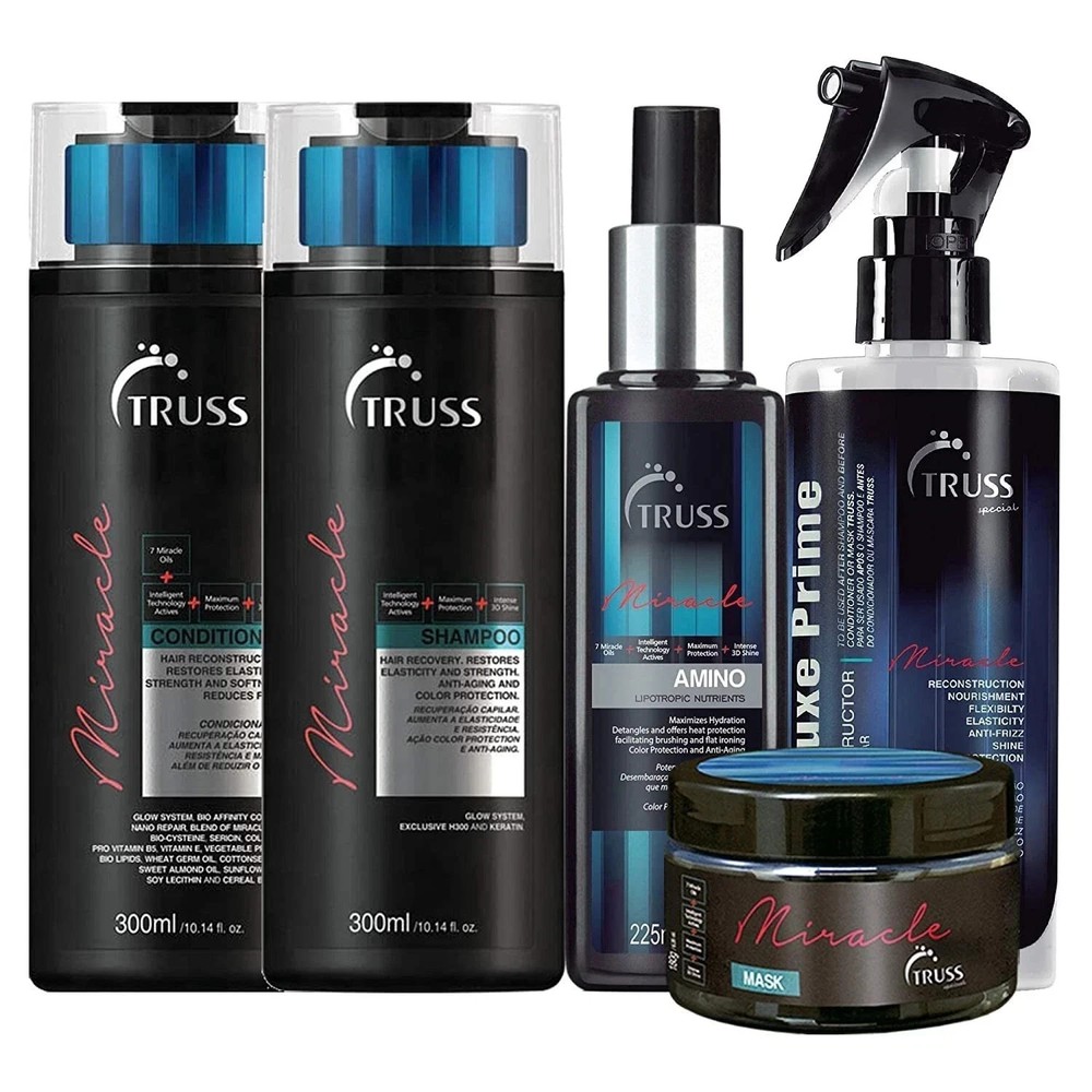 Truss Miracle Shampoo & Conditioner with Deluxe Prime & Amino & Miracle Mask