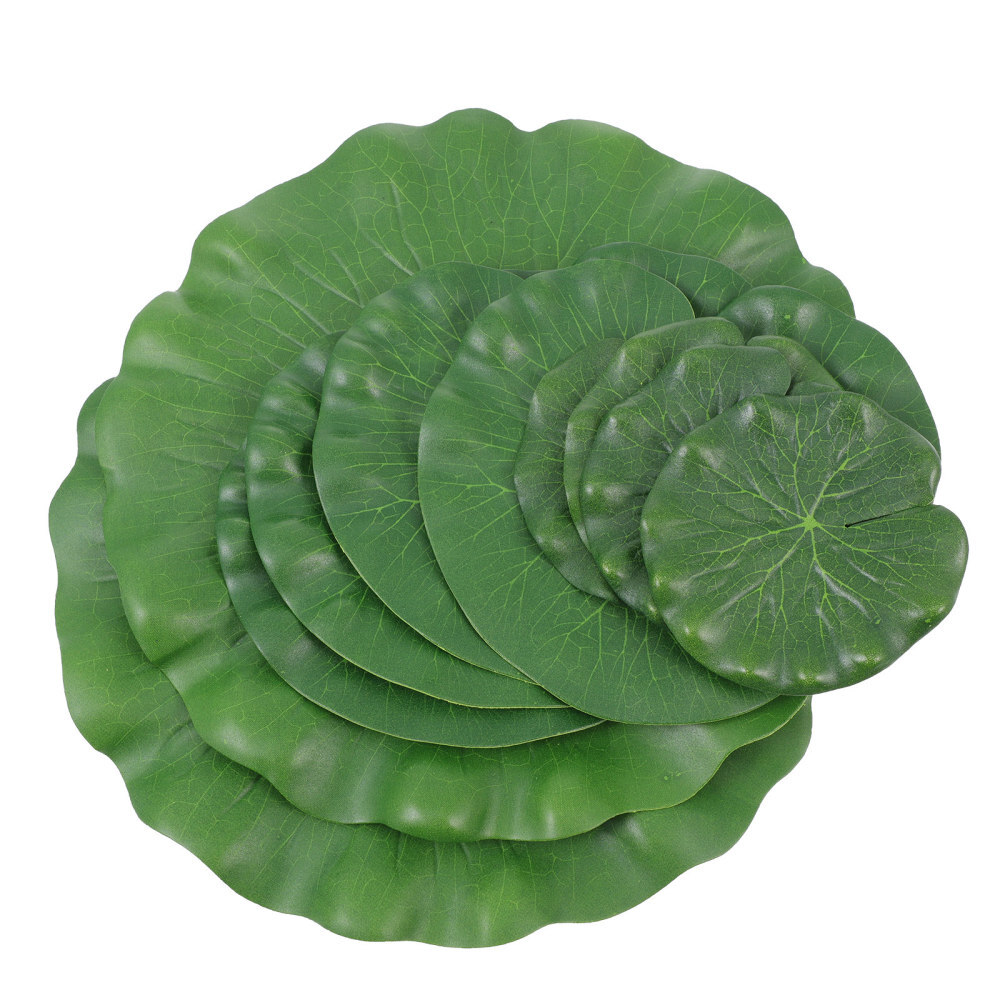 10 Pcs Water Fountain Solar Fish Tank Simulated Lotus Leaf Pond Decorations