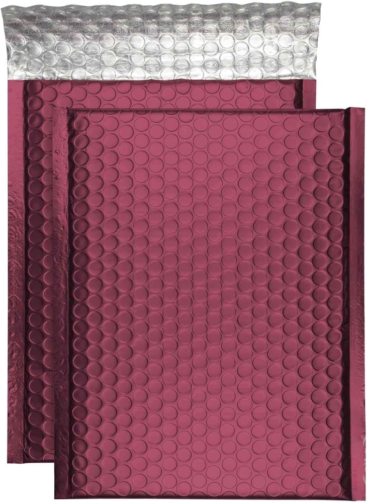 Proline #0 6X10 Inches Extra Wide Matte Metallic Bordeaux Bubble Mailers Self Se
