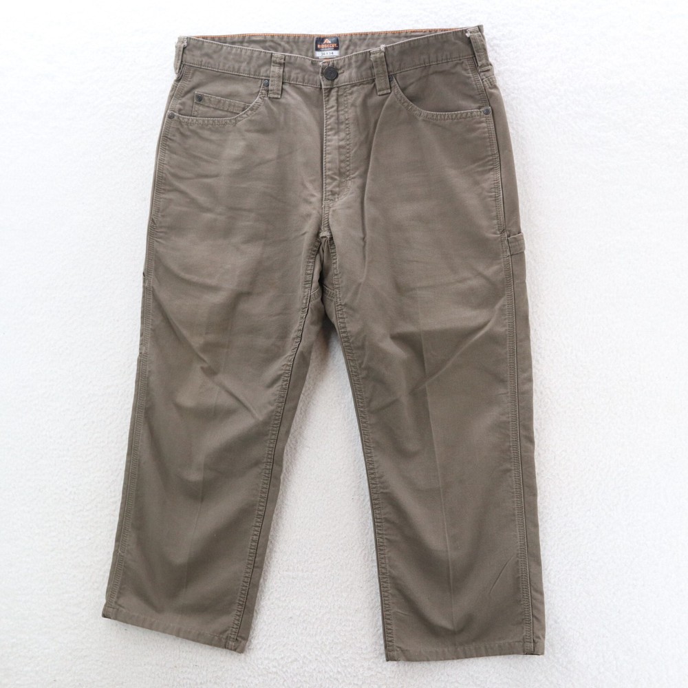 Ridgecut Toughwear Pants Men's 38x26 (Tag 36x34) Olive Carpenter Canvas Workwear