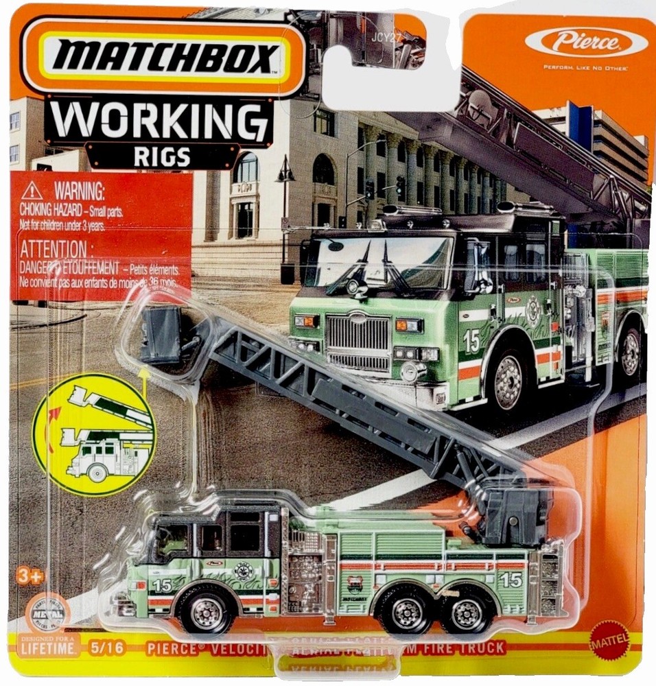 MATCHBOX PIERCE VELOCITY AERIAL PLATFORM FIRE TRUCK WORKING RIGS