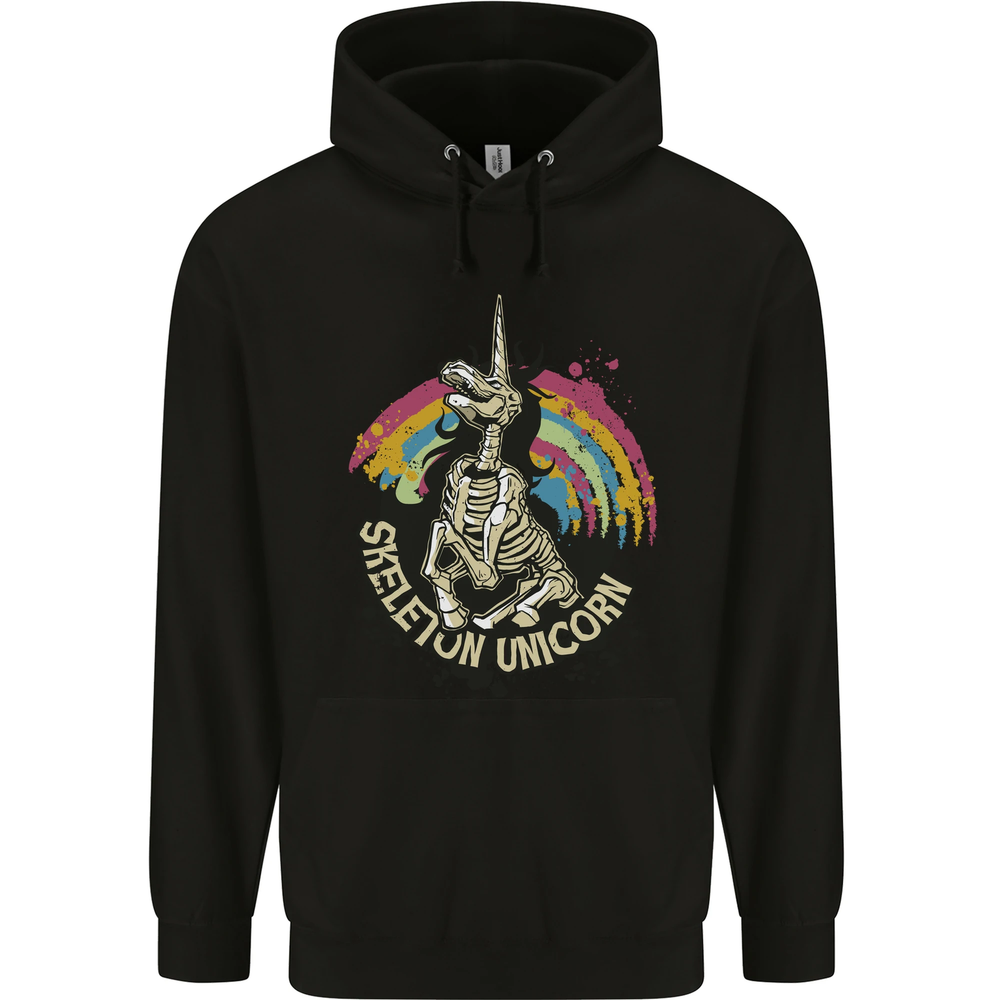 Skeleton Unicorn Skull Heavy Metal Rock Hoodie for Men - 80% Cotton