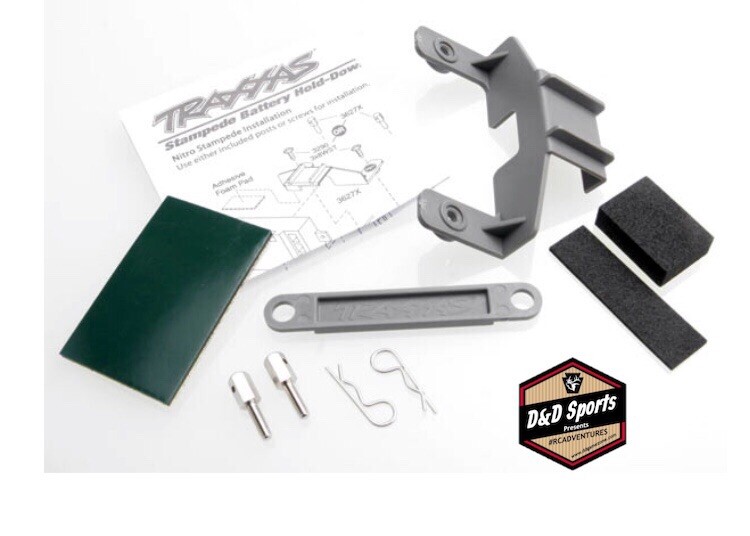 Traxxas 3627X - Battery Hold Down & Receiver Hold Down, Stampede