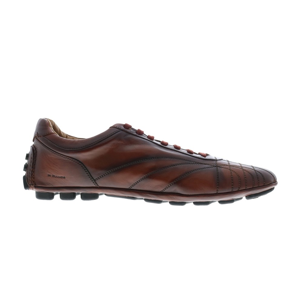 Di Bianco Olimpico Calfskin Mens Brown Leather Lifestyle Sneakers Shoes 10.5