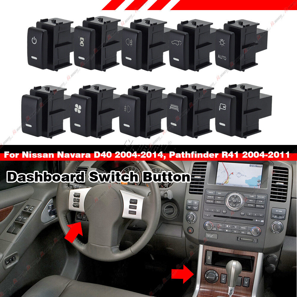 1x LED Dashboard Control Switch Button For Nissan Patrol Titan Pathfinder Navara