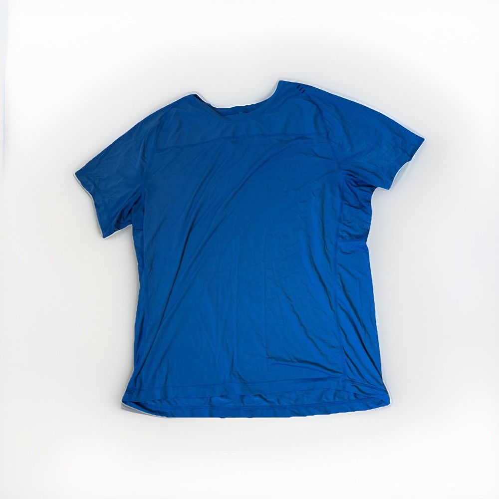 Lululemon Mens Athletic T Shirt Blue Short Sleeve Training Gym Running XL