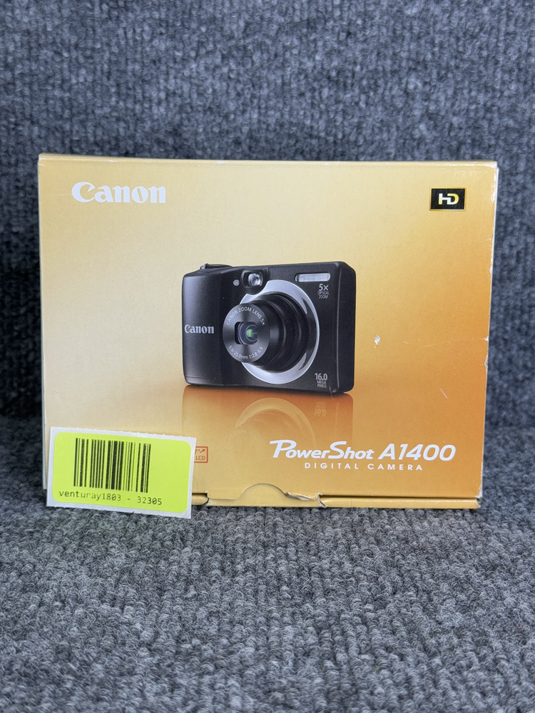 Canon PowerShot A1400 HD 16MP 5x Zoom Camera with 8GB SD Card in Black Includes Box and Manual
