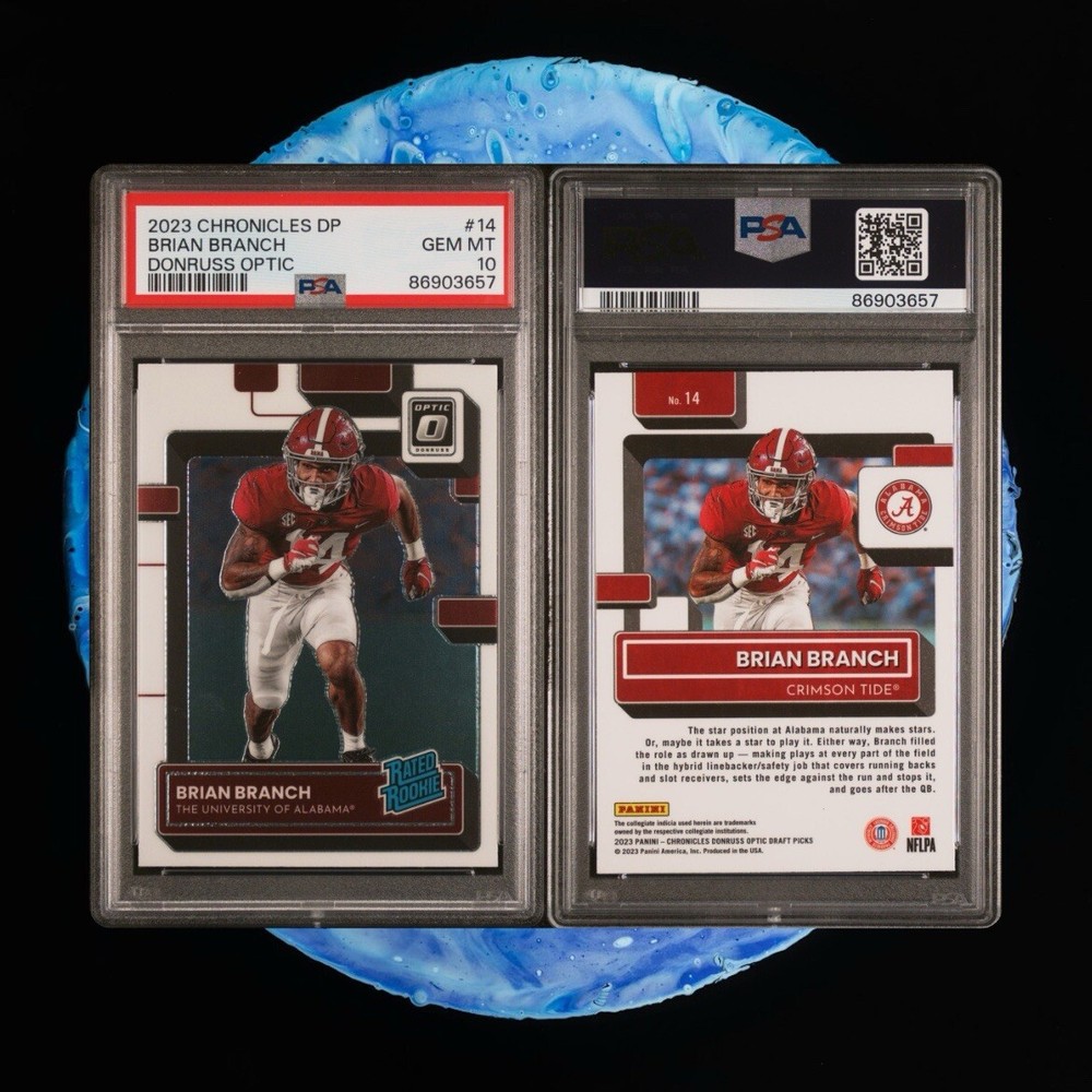 2023 Panini Chronicles -Donruss Optic Rated Rookies #14 Brian Branch PSA10 POP1