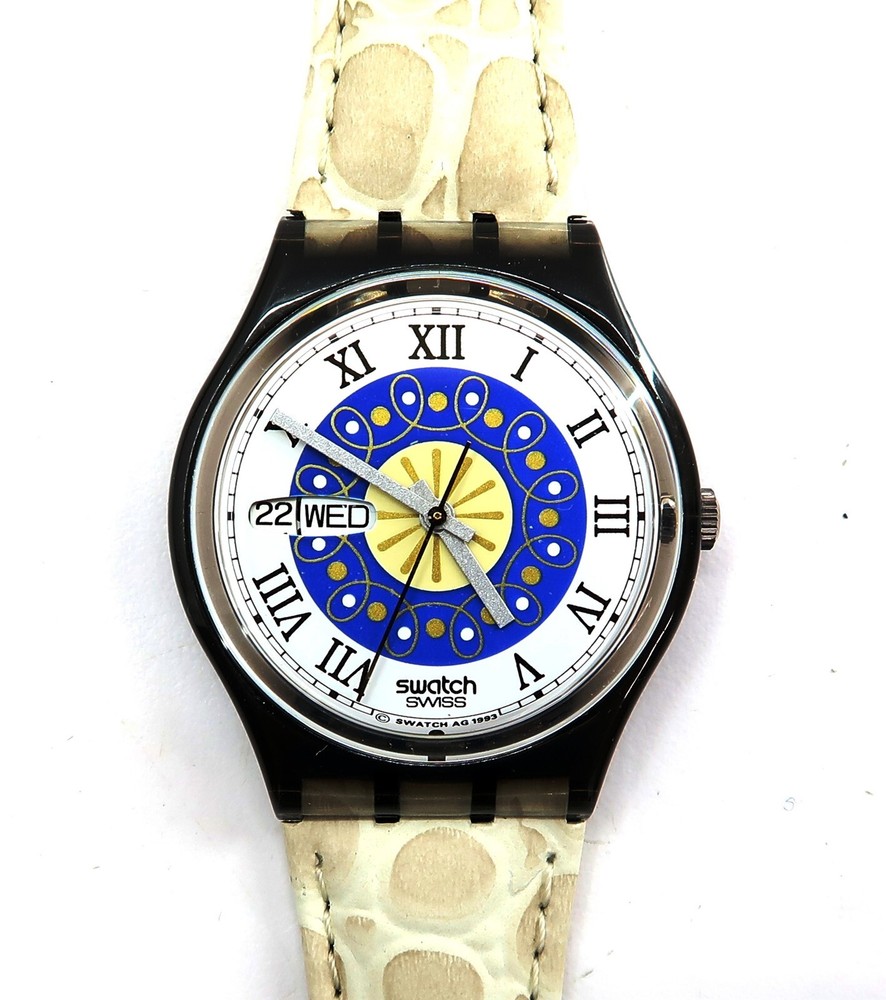 Vintage 1994 Swatch SNOW GM705 Watch with Case & Papers - New Battery