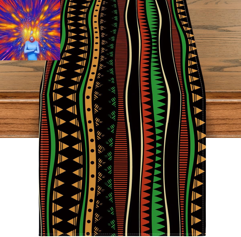 Black History Month Traditional African Tribal Table Runner, Seasonal Summer Hol