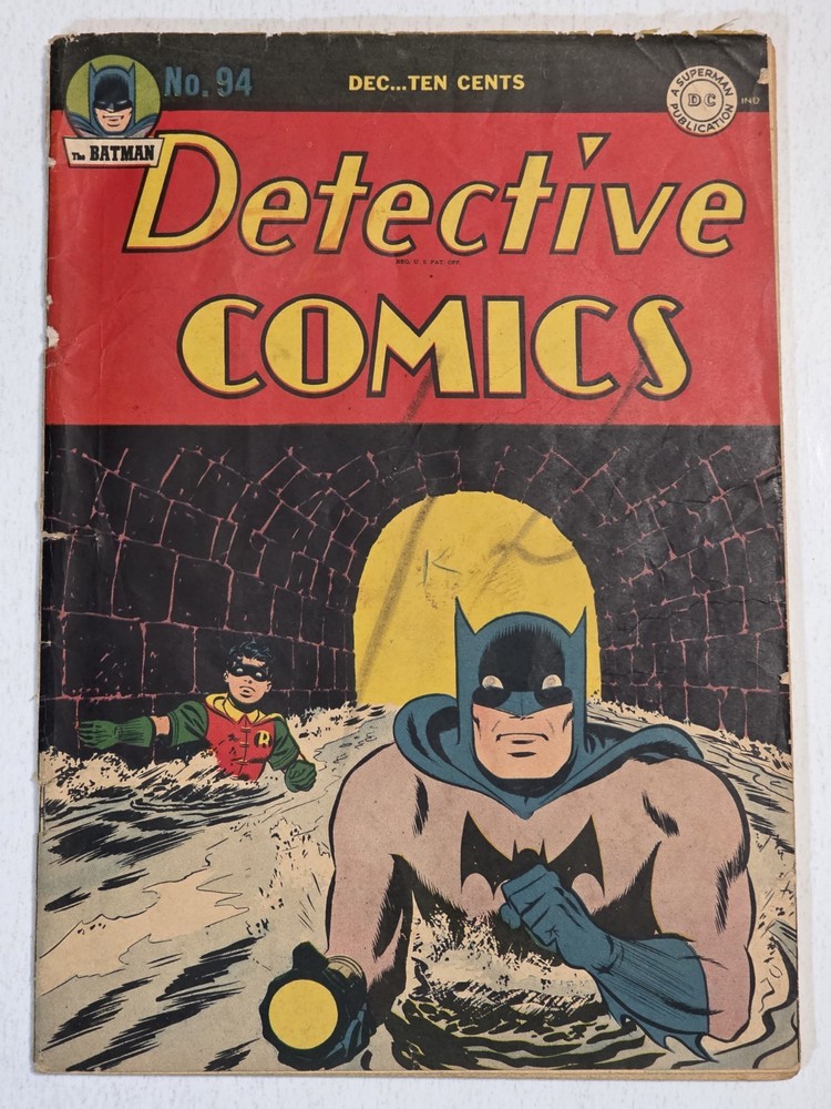 DETECTIVE COMICS #94 VG Batman Bill Finger 1943 Pre-Code Golden Age WWII Era
