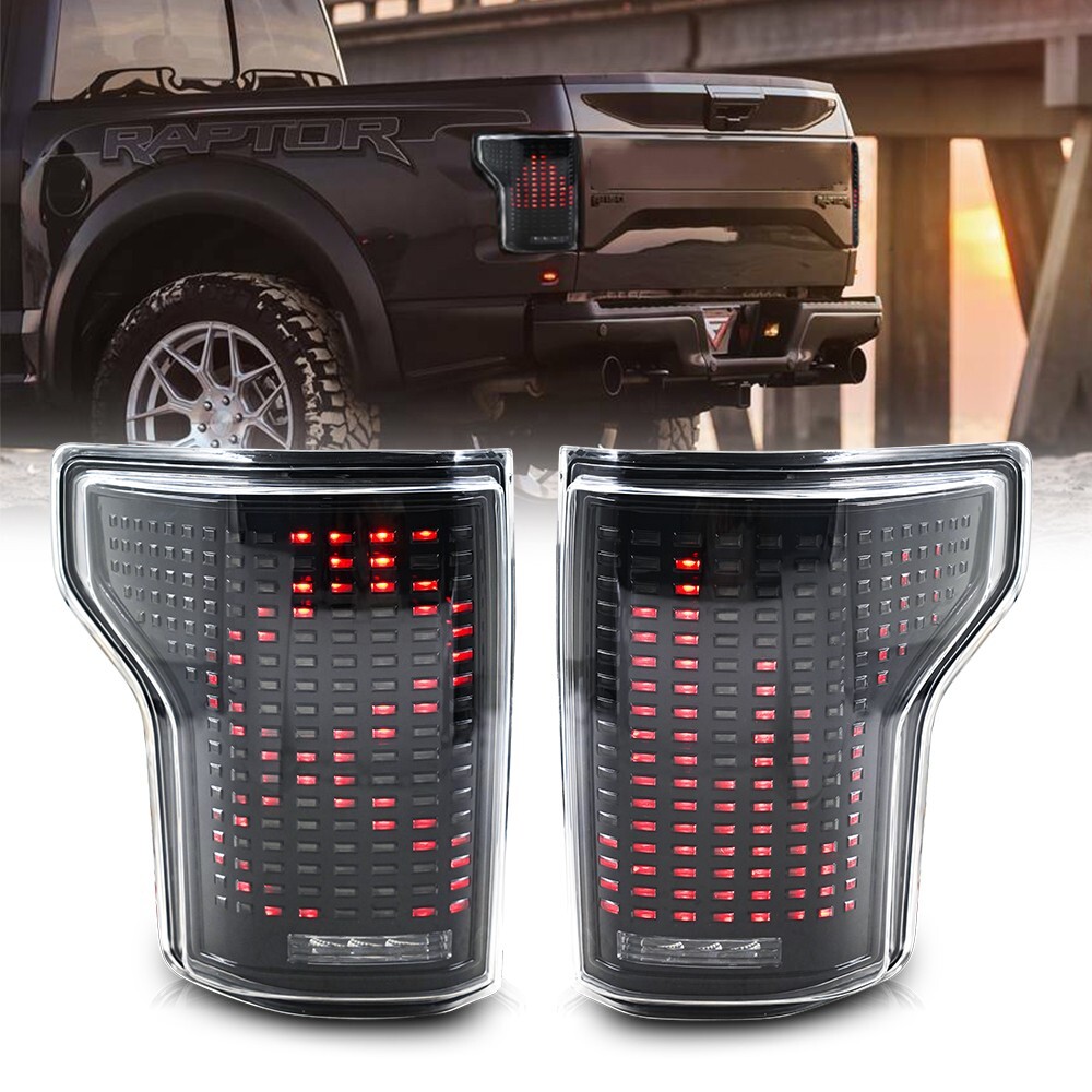 Smoked LED Tail Lights For Ford F150 2015-2020 Sequential Turn Signal Assembly