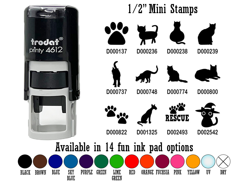 Cat Kitty Silhouttes Paw Prints 1/2