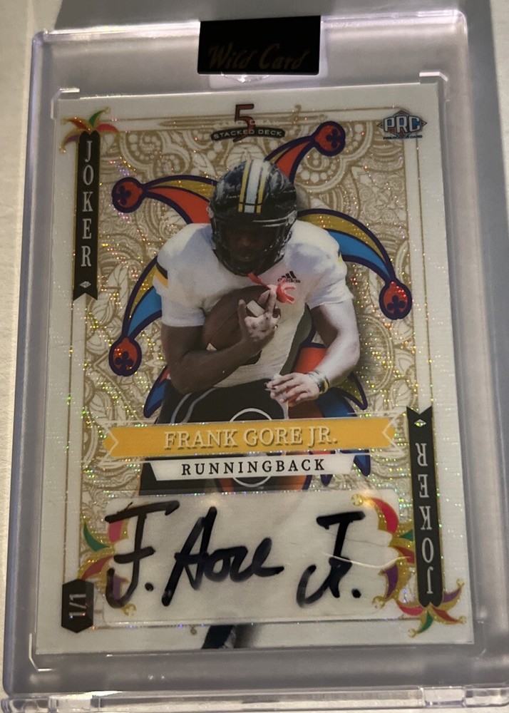Frank Gore jr 1/1 Auto Rookie White Gold Wildcard 5 Card Draw