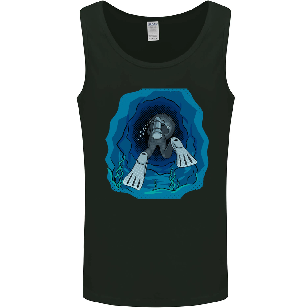 3D Scuba Diver Diving Mens Vest Tank Top