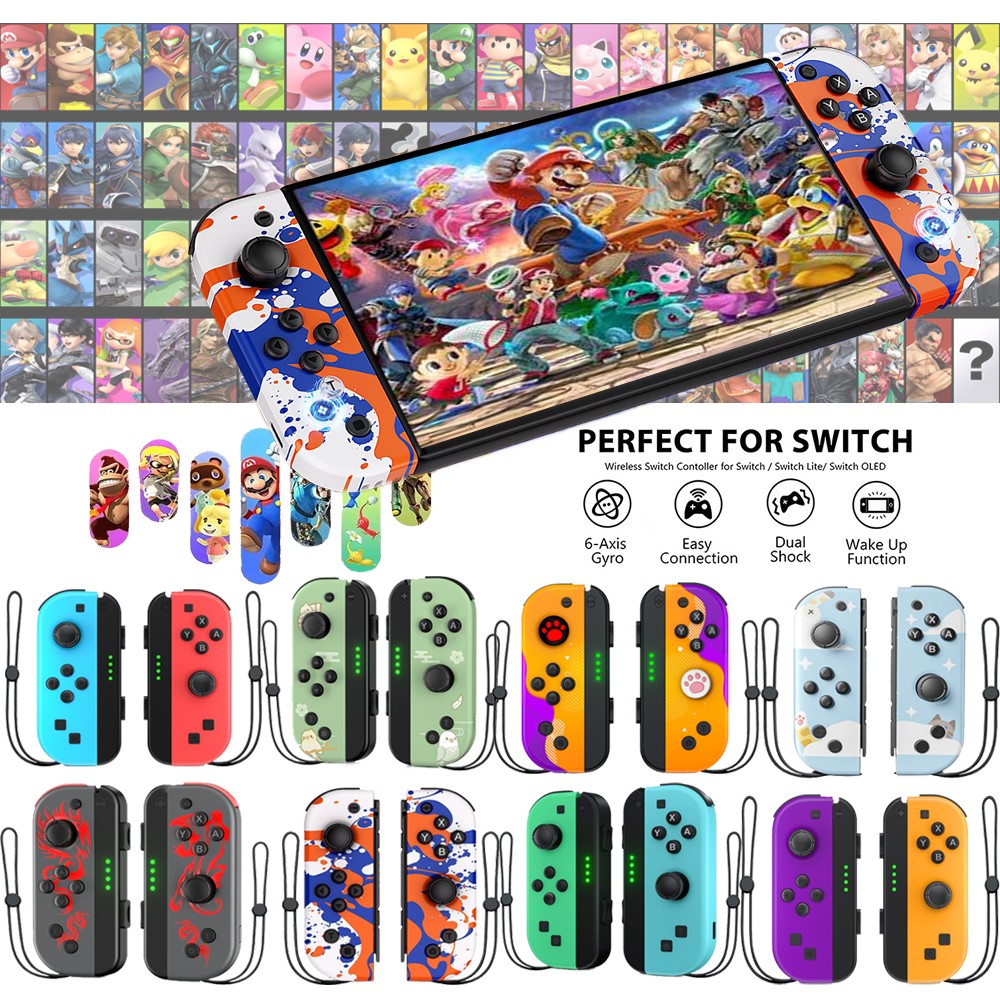NEW-For Nintendo Switch Joy con Controller Left Right Wireless Gamepad 1-Pair SY