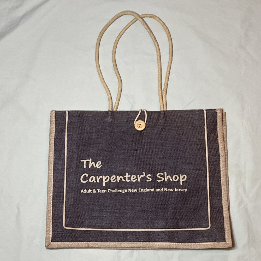The Carpenter’s Shop Large Brown Jute Tote Bag Rope Handles “18 x 14 Inches