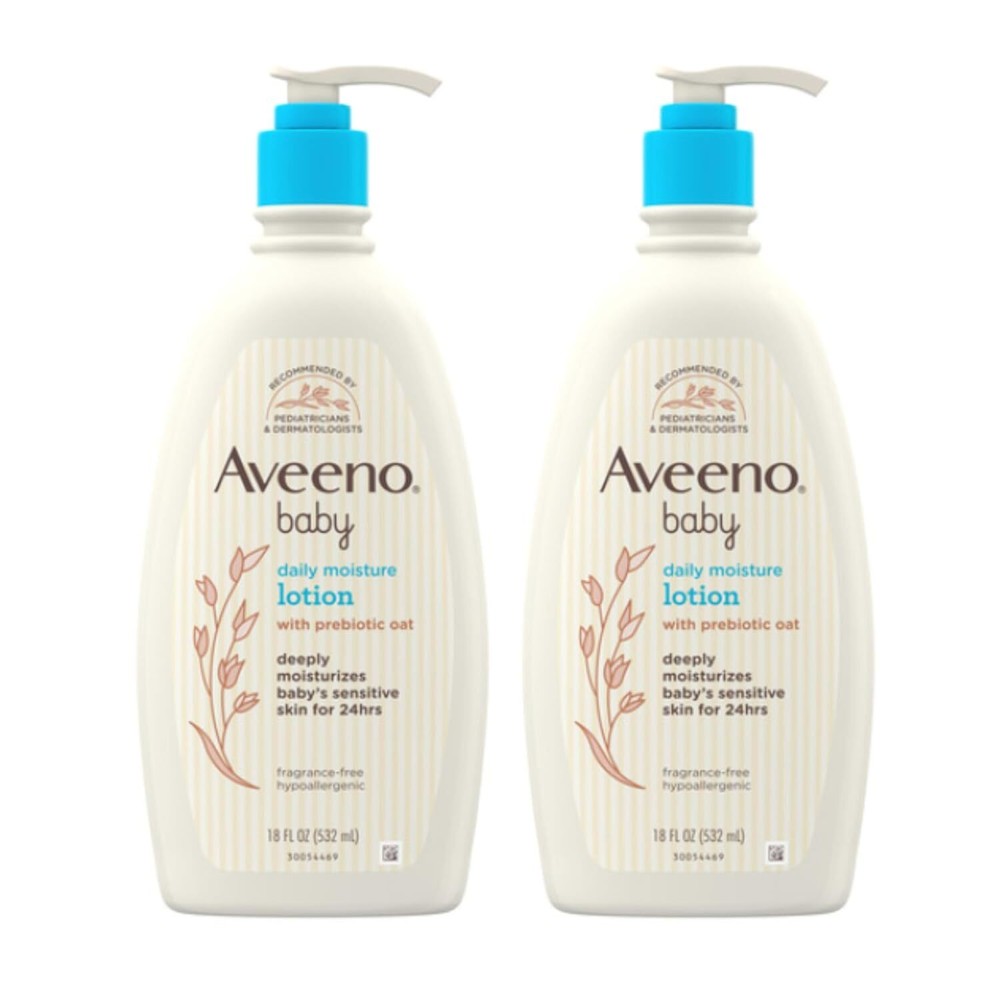 Aveeno Baby Daily Moisture Body Lotion for Sensitive Skin, 18 Fl Oz Pack of 2 ,,