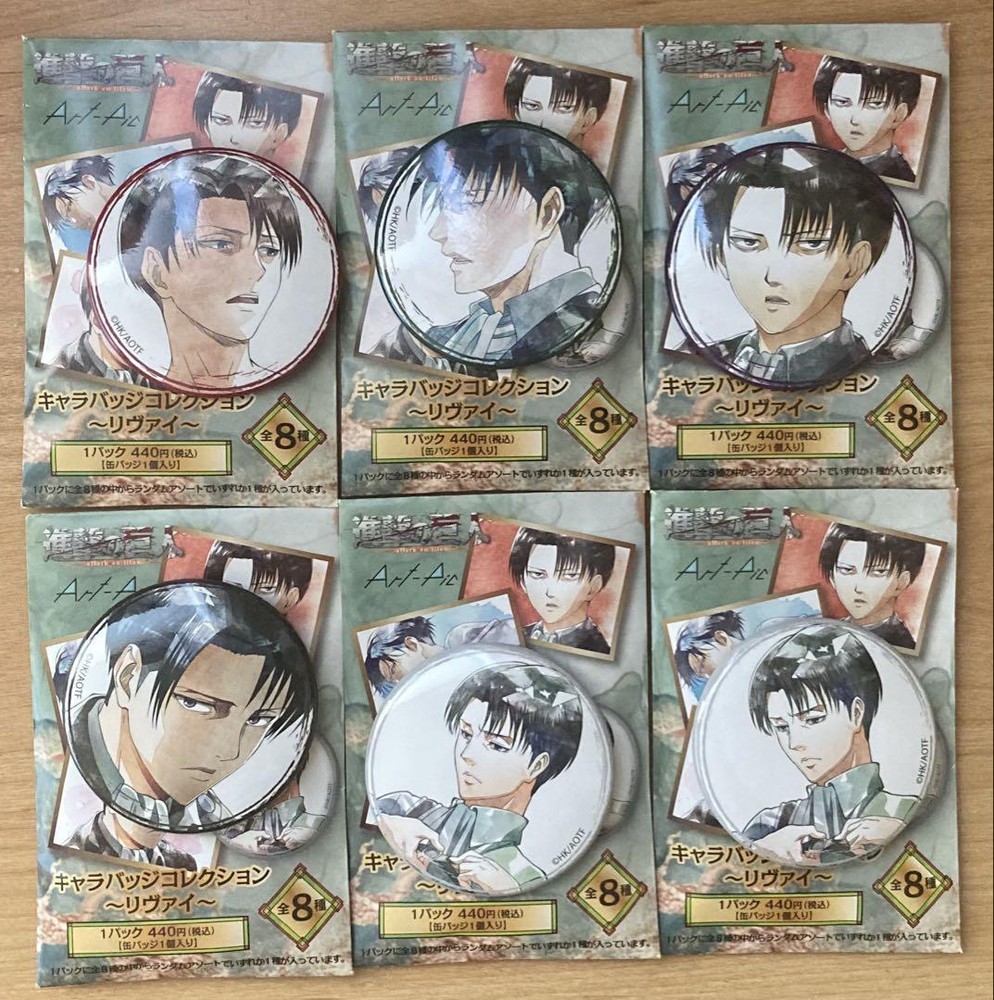 Attack on Titan Levi Badge Lot of 6 Hajime Isayama Anime Character Goods