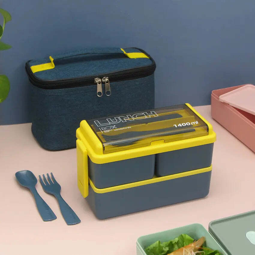 Double Layer Insulated Kids Lunch Box for School-image