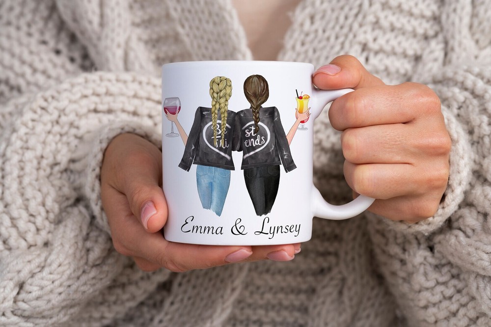 Best Friends Personalised Mug Any Your Custom Coffee Mug  Tea Cup Gift Mug
