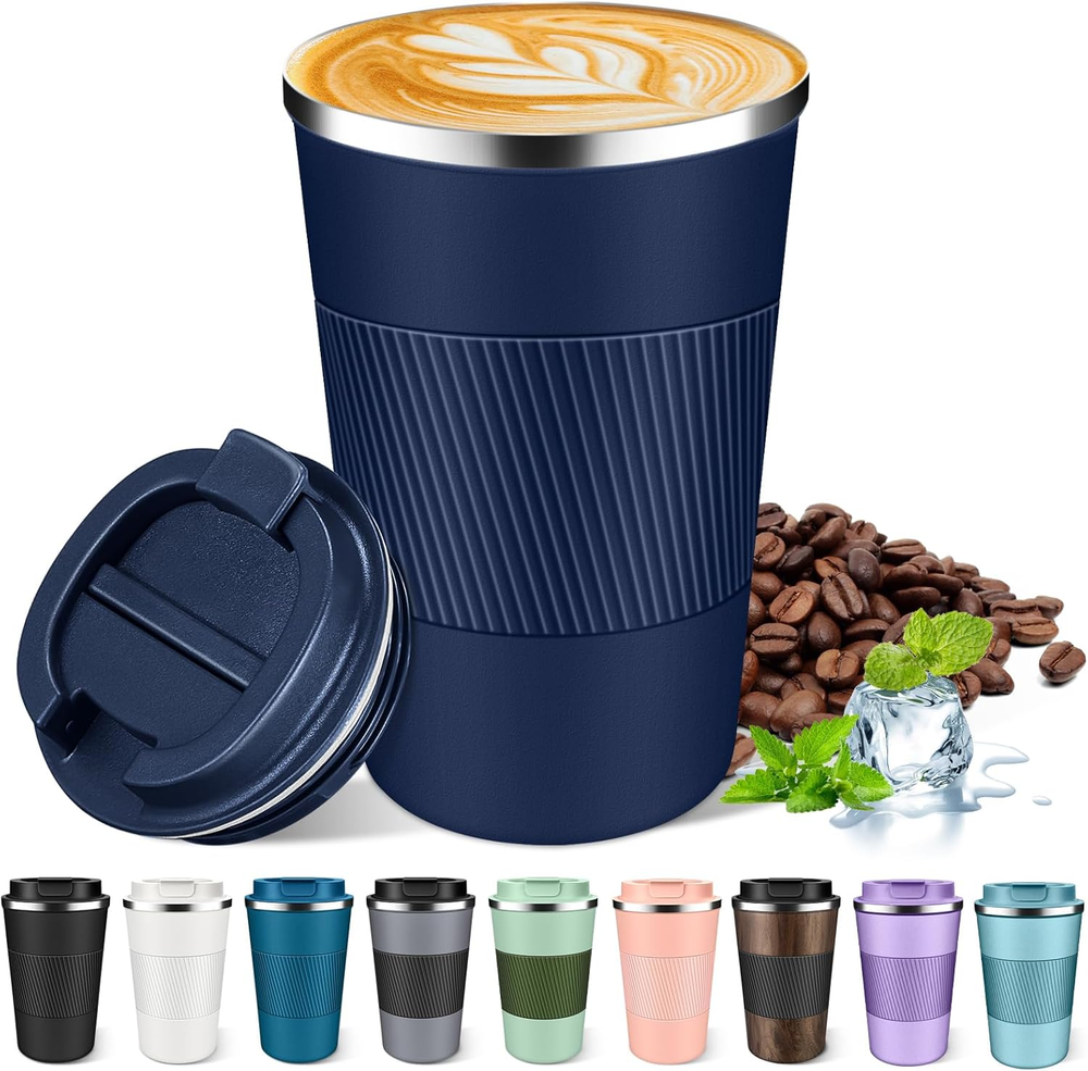 Insulated Coffee Mug 12Oz & 17Oz, Leakproof Coffee Cup with Lid, Thermal Coffee