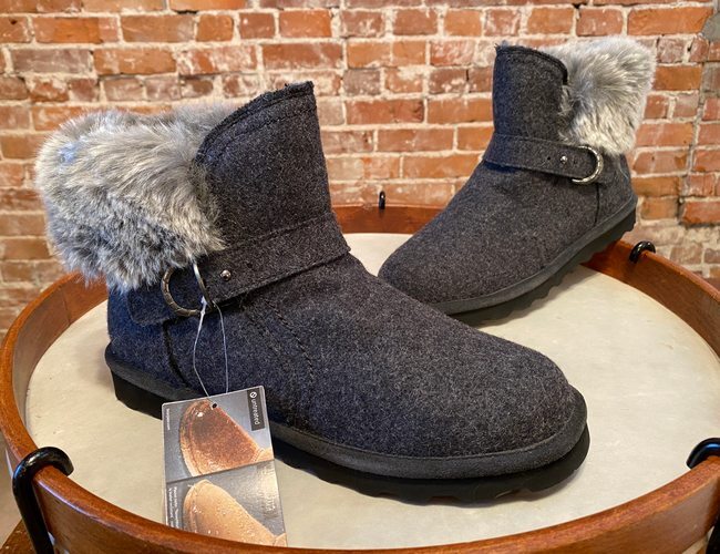 Bearpaw Koko Grey Wool Water Resistant Womens Ankle Boot Size 11 42 New