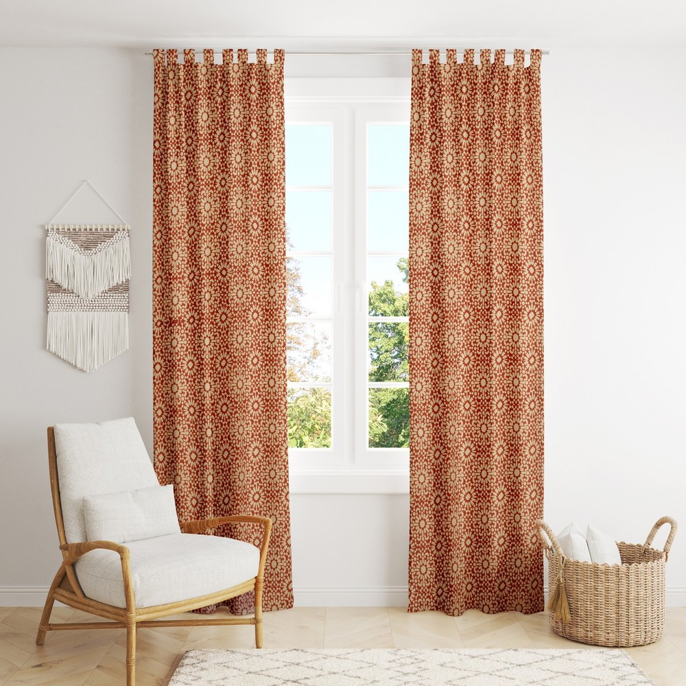Jaipur Block Print Cotton Curtains Floral Living Room Drapes Set of 2