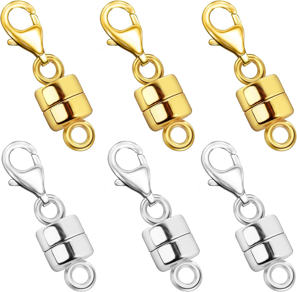6pcs Magnetic Necklace Clasps – Easy Jewelry Clasp Helper for Elderly, Arthritis