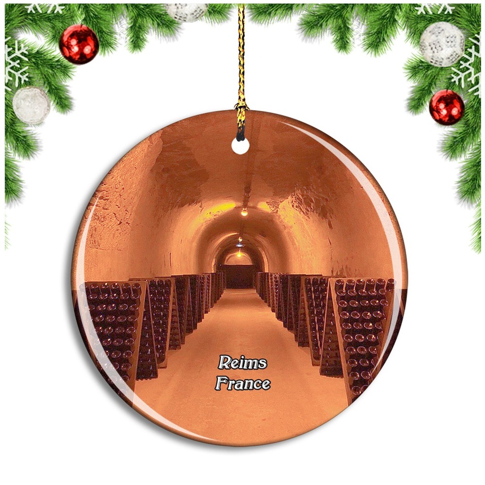 Reims France Champagne Taittinger Christmas ornament city travel souvenir