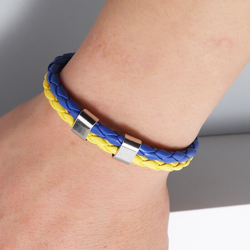 Unisex Country Wristband Stand With It Gift in Yellow & Blue