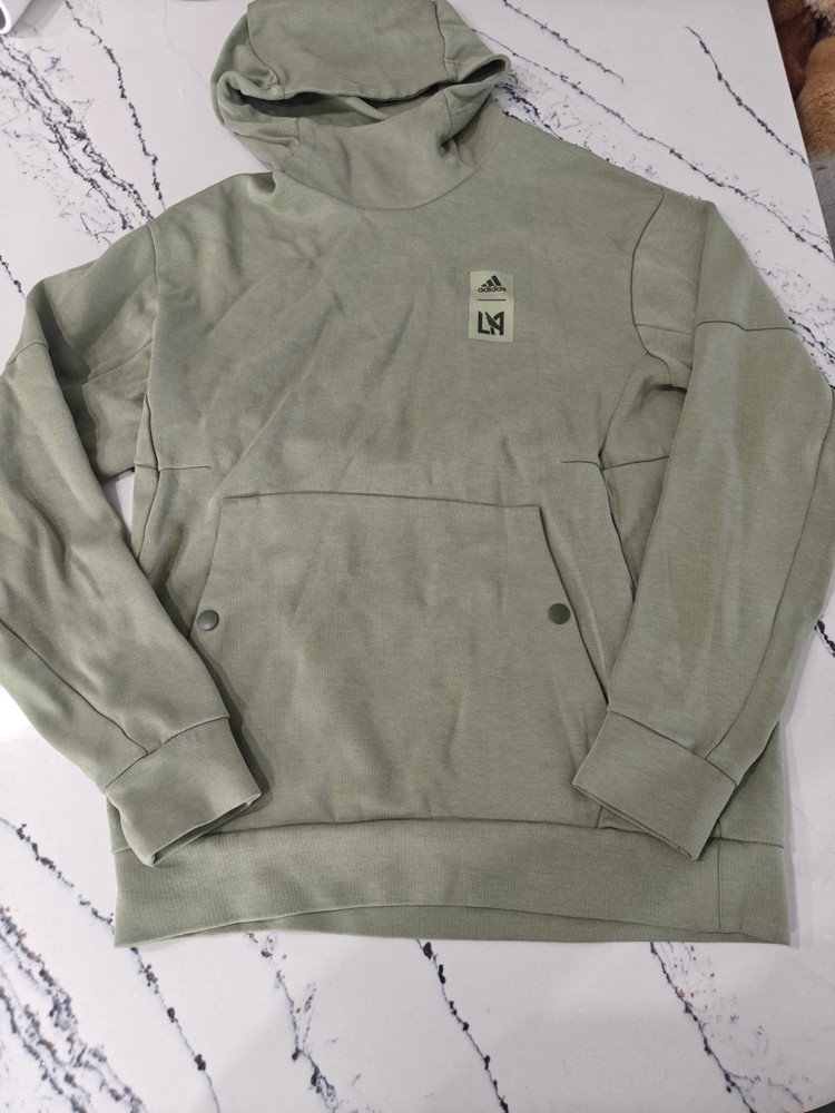 MEN'S ADIDAS LAFC TRV HD MLS Sage GREEN PULLOVER HOODIE SIZE Small HU0072