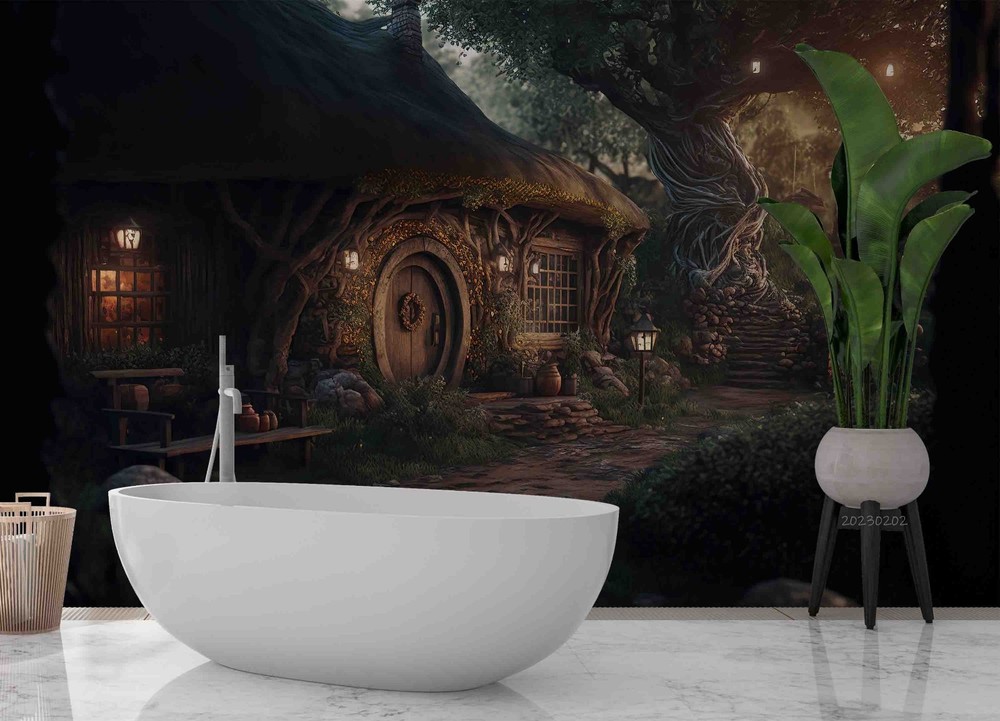3D Hobbit House Wall Murals Wallpaper Murals Wall Sticker 3