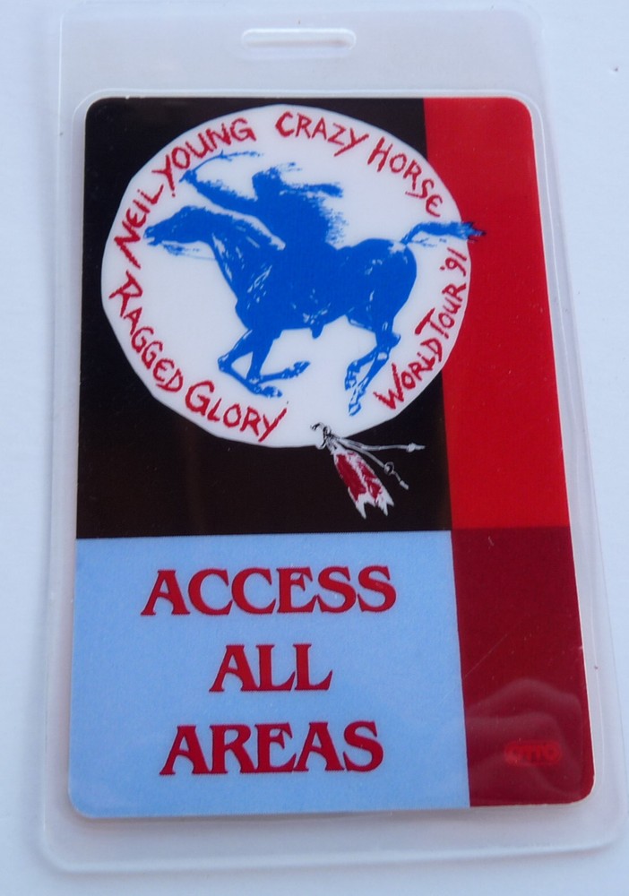 Neil Young Ragged Glory 1991 Concert Tour All Access Backstage Pass Laminate D22