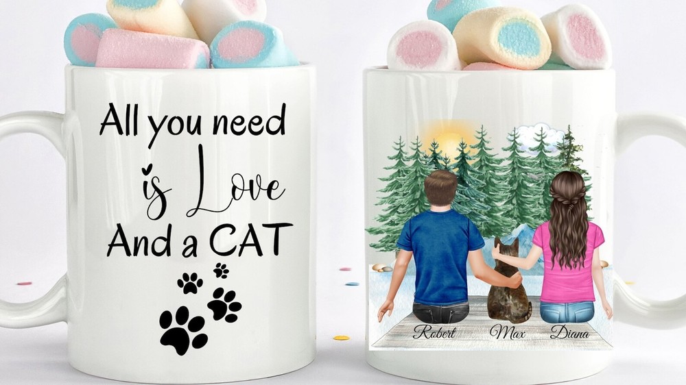 All You Need Is Love And A Cat Cat Lover Coffee Mug Gift For Cat Mom Cat Mom Boy