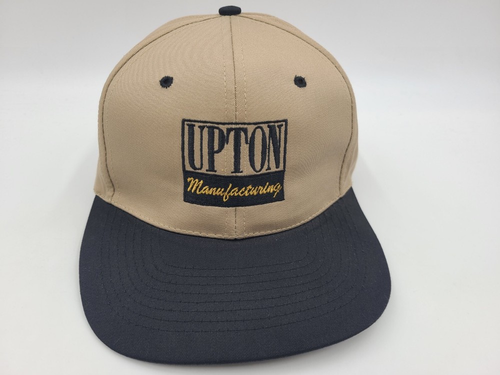 Vintage Upton Manufacturing Snapback Hat Cap Equipment Dad Men Women Beige Black