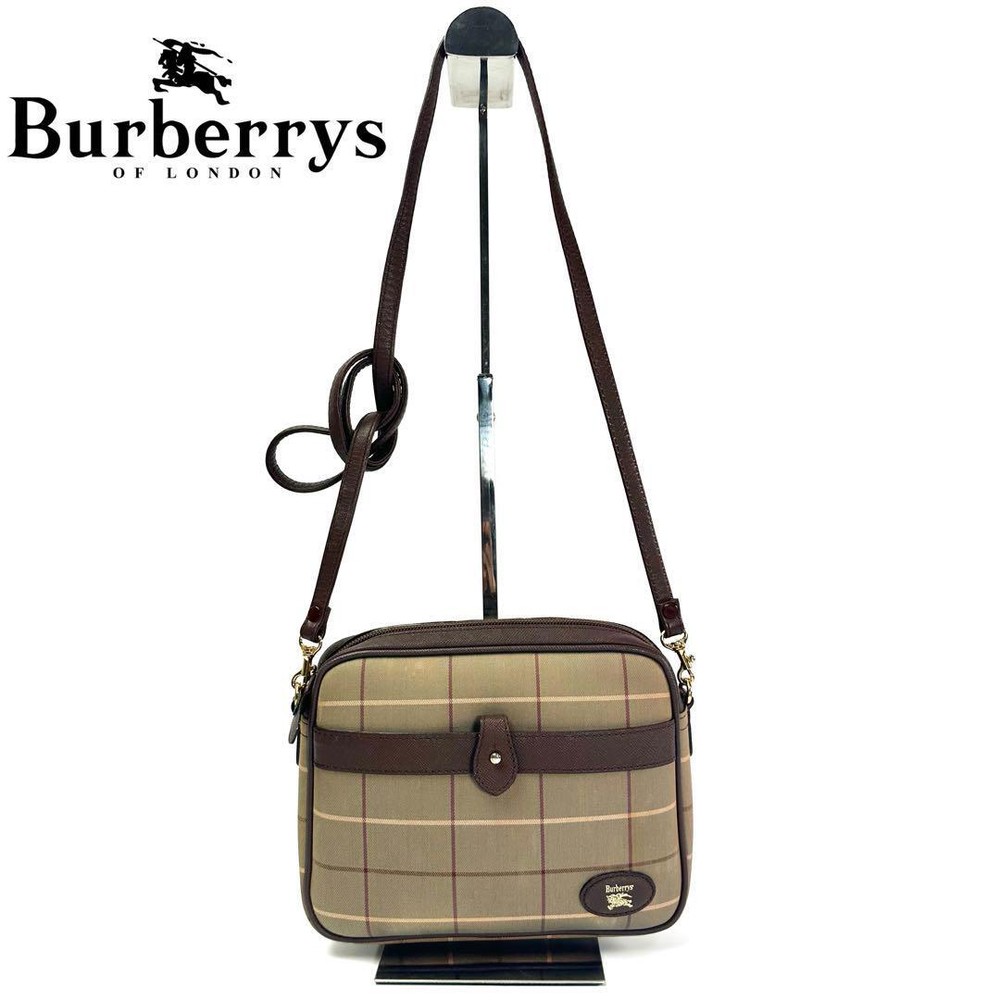 Burberry Shoulder Bag Nova Check Canvas Beige Authentic F11181304