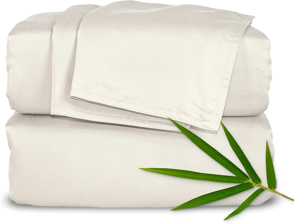 100% Organic Bamboo Viscose King Bed Sheet Set by [Brand]