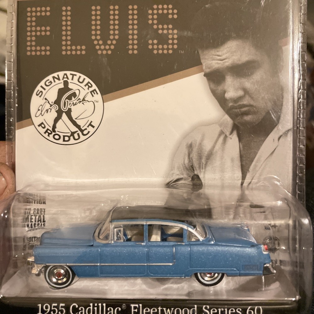 1955 Cadillac Fleetwood Series 60 Blue Elvis 1/64 Scale Diecast Model by Greenlight 44760
