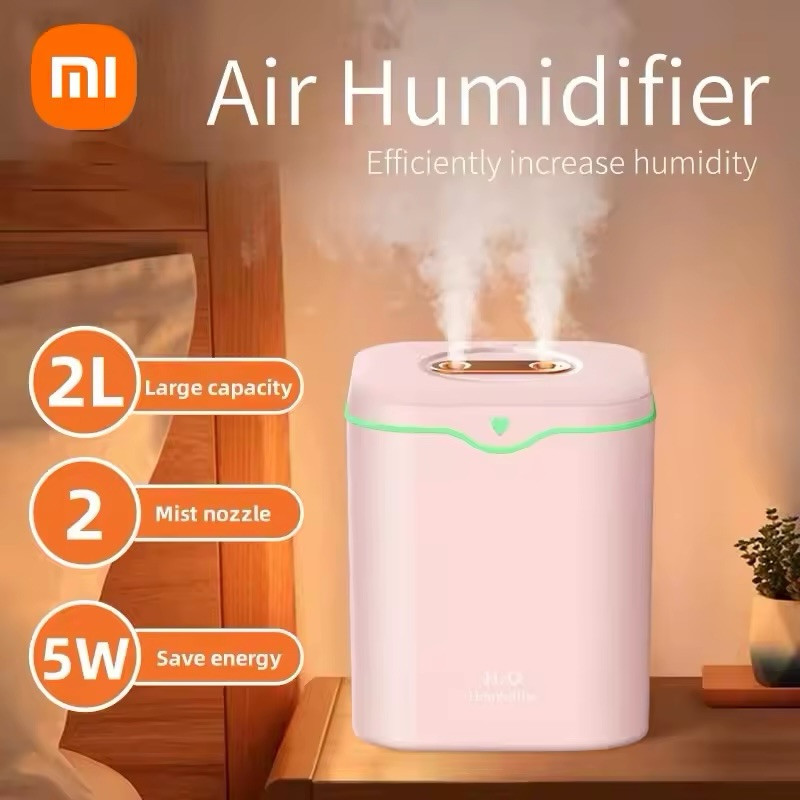 Air Humidifier 2000mL Double Spray Port Cool Mist Maker Fogger Purifier For Home